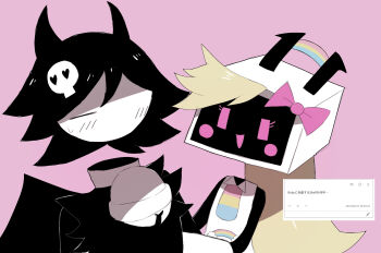 1boy 1girl blonde_hair couple emo fundamental_paper_education highres robot ruby_(fundamental_paper_education skell_(fundamental_paper_education)