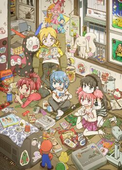 5girls absurdly_detailed_composition airpot akemi_homura angel_blue azuki-chan berrie_(mezzo_piano) bomberman bomberman_(character) book calbee_(potato_chips) cassette_player casual character_request charlotte_(madoka_magica) chibi_maruko-chan compati_hero couch country_ma&#039;am digimon digimon_(creature) digimon_adventure dr._slump electric_fan fighter_roar figure food fujiwara_hazuki gakkyuu_ou_yamazaki game_console gen_1_pokemon granny_(moon) greymon gyakkuu_ou_yamazaki hanasaka_tenshi_tenten-kun harukaze_doremi hasunoue_keroppi hello_kitty hello_kitty_(character) highres hoshi_no_kirby_super_deluxe indoors kamen_rider_black_rx kaname_madoka kaze_no_klonoa kero_kero_keroppi keroppi king_nikochan king_nikochan&#039;s_servant kirby kirby_(series) kiriri_(spring_water) klonoa koopa_troopa koromon kukuri_(mahoujin_guruguru) kyubey legendary_pokemon loaded_interior mahou_shoujo_madoka_magica mahoujin_guruguru mario mario_(series) mew_(pokemon) mewtwo mezzo_piano miki_sayaka moon_(love-de-lic) multiple_girls mythical_pokemon nakamura-kun_(angel_blue) nike_(mahoujin_guruguru) nintendo noyama_azusa ojamajo_doremi okai_(pixiv6333) pikachu playing_games pocari_sweat pocky pokemon pokemon_(creature) poster_(object) ribon_(magazine) sakura_kyoko sakura_momoko sanrio senoo_aiko shounen_jump sonic_(series) sonic_adventure sonic_the_hedgehog super_bomberman super_donkey_kong super_famicom super_famicom_carrying_case super_mario-kun super_mario_world super_robot_wars super_robot_wars_original_generation tatami television tenten-kun the_great_battle_iii togemon tomoe_mami turtle watanabe_(gakkyuu_ou_yamazaki) white_bomberman yamazaki_(gakkyuu_ou_yamazaki) yoshi