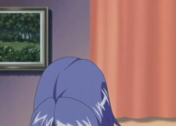 animated animated_gif aniyome_wa_ijippari blue_hair blue_pubic_hair bouncing_breasts breasts colored_pubic_hair katsuragi_mai pubic_hair pussy riding sex