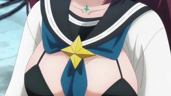 1girl @_@ akoya_matama animated aqua_skirt bikini black_bikini black_sailor_collar black_thighhighs blonde_hair blue_hair blue_neckerchief blush breasts brown_hair clenched_teeth collarbone completely_nude covering_breasts covering_crotch covering_privates earrings fang feet fingernails gradient_hair green_eyes groin hair_between_eyes hands_up hat highres jacket jewelry large_breasts loco_musica long_hair long_sleeves looking_at_viewer magical_girl mahou_shoujo_ni_akogarete micro_bikini multicolored_hair nail_polish navel neckerchief nude open_clothes open_jacket open_mouth panties peaked_cap puffy_long_sleeves puffy_sleeves red_nails red_pupils red_toenails sailor_collar shirt sidelocks skirt solo sound star_(symbol) star_earrings stomach streaked_hair striped_clothes striped_panties swimsuit tagme teeth thighhighs thighs toenail_polish toenails two_side_up underwear undressing unworn_panties unworn_shirt video white_headwear white_jacket