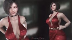 1girl 20s 3d ada_wong almightypatty animated belt black_choker black_hair bob_cut bouncing_breasts breasts brown_eyes capcom choker cleavage dress eyelashes hands_on_own_hips indoors jiggle large_breasts looking_at_viewer looping_animation red_dress resident_evil resident_evil_2 resident_evil_2_(remake) short_hair smirk smug solo swaying thick_thighs thighs video virt-a-mate walking watch watermark wide_hips