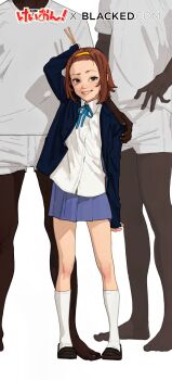 1girl 2boys absurdres age_difference blacked_(phrase) dark-skinned_male dark_penis dark_skin diathorn highres interracial k-on! loli multiple_boys penis size_difference tainaka_ritsu