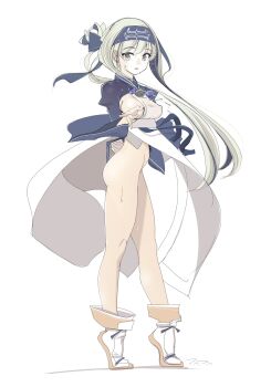 Rule 34 | 1girl, ass, bottomless, breasts, cropped jacket, dress, folded ponytail, from side, full body, hashtag-only commentary, headband, highres, kamoi (kancolle), kantai collection, looking at viewer, medium breasts, multicolored hair, open mouth, shoes, sideboob, solo, standing, sweat, tada (tactical tada), tiptoes, white background, white dress, white shoes