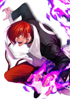 1boy fire iori_yagami magic orochi_iori pyrokinesis the_king_of_fighters yagami_iori