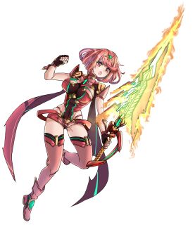 aegis_sword_(xenoblade) breasts large_breasts pyra_(xenoblade) simple_background sofusan1526 solo white_background xenoblade_chronicles_(series) xenoblade_chronicles_2