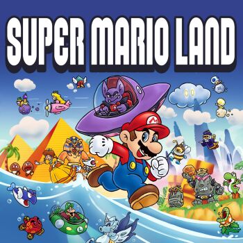 alien crown dress gloves hat highres keidontlie luigi mario mario_(series) nintendo ocean overalls princess princess_daisy princess_dress princess_peach pyramid_(structure) running sarasaland shirt spaceship super_mario_land tatanga toad_(mario)