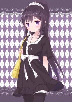 Rule 34 | 1girl, akemi homura, bakemonogatari, black dress, black hair, black thighhighs, company connection, cosplay, cowboy shot, crossover, dress, female focus, headdress, highres, jewelry, long hair, looking at viewer, mahou shoujo madoka magica, mahou shoujo madoka magica (anime), monogatari (series), necklace, ponytail, purple eyes, saitou chiwa, senjougahara hitagi, senjougahara hitagi (cosplay), shaft (company), solo, thighhighs, tsubaki (tatajd), voice actor connection, zettai ryouiki