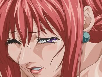 00s 2006 2girls animated animated_gif anime_screenshot bdsm bible_black bible_black_black_sacrifice bible_black_night_of_the_walpulgiss blonde_hair blue_eyes drooling face-to-face implied_object_insertion indoors kitami_reika lipstick makeup mature_female multiple_girls object_insertion purple_eyes red_hair saliva school_nurse short_hair sweat tagme takashiro_hiroko teacher