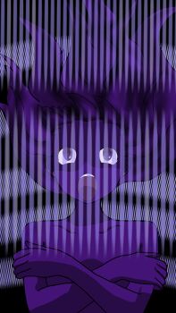 1girl armpit_crease breasts brown_eyes brown_hair collarbone completely_nude covering_breasts covering_privates crossed_arms curled_fingers digimon digimon_frontier energy eyelashes f20000 facing_viewer female_focus floating_hair henshin highres long_hair looking_up matching_hair/eyes neck nude original out-of-frame_censoring purple_theme sidelocks small_breasts spirit_evolution topless_frame upper_body wavy_hair