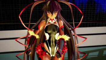 2girls 3d animated areola_slip arms_behind_head arms_up artist_request audible_music blonde_hair blue_eyes boots bouncing_breasts breasts brown_hair city covered_navel curvy dark-skinned_female dark_skin elbow_gloves female_focus fighting fighting_stance fishnets frills full_body gauntlets gloves hair_ribbon hands_on_own_hips highleg highleg_leotard highres impossible_clothes impossible_leotard jumping kicking legs_apart leotard long_hair long_twintails looking_at_viewer mizuki_yukikaze multiple_girls nipples one-piece_tan onizaki_kirara outdoors pink_eyes revealing_clothes ribbon rooftop ryona shiny_skin small_breasts smile sound source_request tagme taimanin_(series) taimanin_rpgx taimanin_suit taimanin_yukikaze tan tanline thigh_boots thighhighs thong_leotard twintails two_side_up very_long_hair video wrestling