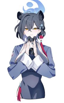 Rule 34 | 1girl, absurdres, animal ears, black dress, blue archive, blue halo, breasts, china dress, chinese clothes, colored inner hair, cropped legs, dantyou2525, dress, extra ears, eyeliner, hair bun, hair ornament, halo, highres, kaguya (blue archive), kisaki (blue archive), makeup, multicolored hair, panther ears, panther girl, red eyeliner, sideboob, single hair bun, sleeveless turtleneck dress, solo, tassel, tassel hair ornament