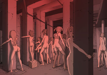 3futa 6+girls absurdres aftersex age_difference barefoot bdsm bottomless column completely_nude cuffs cum cum_pool free_use from_behind full_body futa_with_female futanari handcuffed handcuffs high_ponytail highres implied_futanari indoors loli long_hair multiple_futa multiple_girls no_shoes nude original pillar ponytail public_use rape restrained sex sex_from_behind sex_slave short_hair skinny standing tagme thighhighs twintails yuri