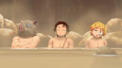 1girl 3boys 3d after_anal after_ejaculation agatsuma_zenitsu anal animated anus armpits ass bdsm bent_over bit_gag black_hair blonde_hair boar_mask brother_and_sister completely_nude constricted_pupils cum cum_in_ass cumdrip demon_girl earrings ejaculation erection fingernails gag gagged greatm8 hashibira_inosuke hetero highres jewelry kamado_nezuko kamado_tanjirou kimetsu_no_yaiba long_fingernails long_hair male_pubic_hair mixed-sex_bathing multiple_boys muscular muscular_male nude onsen pectorals penis pink_eyes pubic_hair pussy rape red_hair sex sex_from_behind shared_bathing siblings sleeping snot_bubble sound sparkle sparkling_aura tagme testicles uncensored video