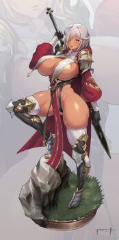 1girl breasts dark-skinned_female dark_skin huge_breasts solo