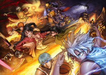 10s 6+boys absurdres aerokinesis ansatsu_kyoushitsu aomine_daiki armor ball basketball basketball_(object) black_sclera bleach blonde_hair blue_eyes card child code_geass colored_sclera crossover dark_magician death_note dougi dragon_ball dragonball_z duel_monster edogawa_conan electricity electrokinesis facial_mark facial_scar fairy_tail fingernails fire forehead_protector formal_clothes glasses glowing glowing_eyes gold_armor hat headband hiei highres hunter_x_hunter jacket jacket_on_shoulders jewelry kaneki_ken katekyo_hitman_reborn! killua_zoldyck koro-sensei kuroko_no_basuke kuroko_tetsuya kurosaki_ichigo lelouch_vi_britannia levi_(shingeki_no_kyojin) male_focus mask meitantei_conan midair millennium_puzzle monkey_d._luffy mortarboard multicolored_hair multiple_boys muto_yugi naruto_(series) naruto_shippuuden narutocuhh natsu_dragneel necklace one_piece orange_hair pegasus_seiya pink_eyes purple_eyes purple_hair pyrokinesis red_eyes ryuk saint_seiya sawada_tsunayoshi scar scar_on_cheek scar_on_face scarf serious sharp_fingernails shingeki_no_kyojin shorts shounen_jump skateboard son_goku spiked_hair super_saiyan super_saiyan_1 sweater sword tentacles tokyo_ghoul toriko toriko_(series) uzumaki_naruto veins weapon white_hair wind yellow_eyes yu-gi-oh! yuu_yuu_hakusho