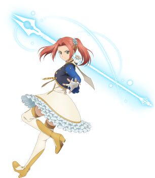 1girl artist_request closed_mouth eleanor_hume fingerless_gloves full_body game_cg gloves green_eyes hair_ornament hairpin highres holding holding_weapon looking_at_viewer official_art pink_hair solo tales_of_(series) tales_of_asteria tales_of_berseria third-party_source transparent_background weapon