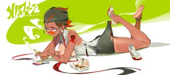 1girl absurdres breasts dark-skinned_female dark_skin glasses highres medium_breasts prisoners_book_(artist) short_hair sunglasses tagme tan tanline