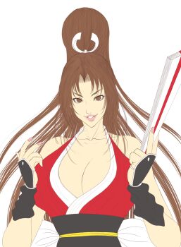 1girl breasts fatal_fury large_breasts long_hair shiranui_mai
