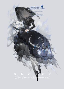 Rule 34 | 1girl, absurdres, black bow, black bowtie, black dress, black hat, black shoes, black veil, blue fire, bow, bowtie, burning, closed mouth, dress, expressionless, fire, frilled dress, frills, full body, gradient legwear, grey background, grey eyes, grey pantyhose, hat, high heels, highres, jewelry, juliet sleeves, long dress, long sleeves, looking ahead, medium hair, original, pantyhose, pointy shoes, puffy sleeves, ring, see-through clothes, see-through veil, shen a fang, shoes, simple background, skeleton, solo, veil, watermark, white hair, white pantyhose