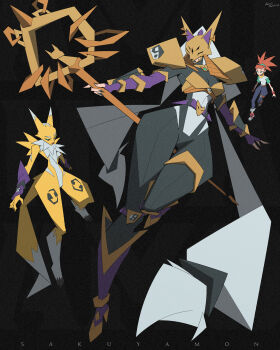 Rule 34 | armor, digimon, digimon (creature), fox mask, long hair, makino ruki, mask, renamon, sakuyamon, venusbambisa, yin yang