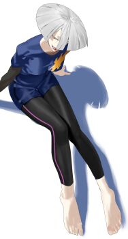 1girl a.k.i._(street_fighter) absurdres black_leggings black_pants commentary_request highres impossible_hair leggings lipstick makeup medium_hair mole mole_under_mouth pants pink_leggings red_lips shadow shirt shorts smile solo street_fighter street_fighter_6 tappy_okamura white_hair