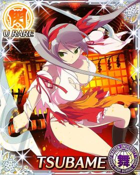 Rule 34 | 1girl, border, breasts, burning, card (medium), character name, cleavage, closed mouth, detached sleeves, dual wielding, fighting, fire, frilled skirt, frills, game cg, green eyes, grey hair, hair ribbon, holding, holding sword, holding weapon, japanese clothes, kimono, large breasts, long hair, looking at viewer, official art, panties, red ribbon, red skirt, ribbon, senran kagura, senran kagura new wave, skindentation, skirt, solo, swept bangs, sword, third-party source, torn clothes, torn kimono, torn skirt, tsubame (senran kagura), twintails, underwear, very long hair, weapon, white kimono, white panties