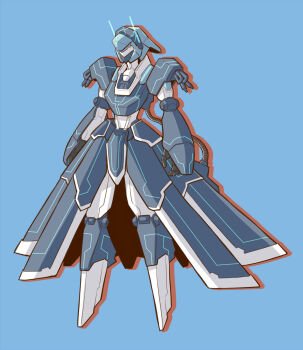 2channel 2channel_(/livejupiter/) aile-kun blue_background commentary_request full_body highres itini-sanshi mecha mechanization no_humans robot simple_background solo