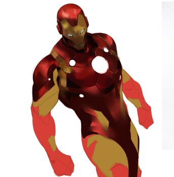 Rule 34 | 1boy, arc reactor, armor, commentary, full armor, gaeccc bal, iron man, iron man (series), male focus, marvel, multicolored armor, power armor, red armor, sketch, solo, superhero costume, untranslatable commentary, yellow armor