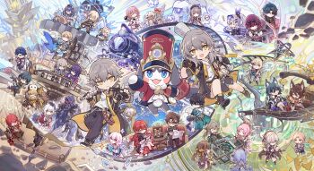 ! &gt;_&lt; 1other 6+boys 6+girls :d ahoge animal_ears annotated arlan_(honkai:_star_rail) asta_(honkai:_star_rail) astral_express_(honkai:_star_rail) bailu_(honkai:_star_rail) band_(music) bare_legs baseball_bat black_boots black_gloves black_shoes black_skirt blade_(honkai:_star_rail) blonde_hair blue_eyes blue_hair blue_jacket blue_skirt blush blush_stickers boots bronya_rand brown_hair caelus_(honkai:_star_rail) camera chibi chinese_commentary clara_(honkai:_star_rail) coffee commentary costume_request csyday cup dan_heng_(honkai:_star_rail) dragon_girl dragon_horns drum drum_set everyone fingerless_gloves floating_stairs flower_ornament fox_ears fox_girl fox_tail fu_xuan_(honkai:_star_rail) full_body gepard_landau gloves green_hair grey_eyes grey_hair hair_between_eyes hard_hat headpat helmet herta_(honkai:_star_rail) herta_(puppet)_(honkai:_star_rail) high_heel_boots high_heels highres himeko_(honkai:_star_rail) holding holding_baseball_bat holding_camera holding_cup holding_newspaper holding_sword holding_telescope holding_weapon honkai:_star_rail honkai_(series) hook_(honkai:_star_rail) horns instrument jacket jing_yuan kafka_(honkai:_star_rail) keyboard_(instrument) long_hair long_sleeves luka_(honkai:_star_rail) luocha_(honkai:_star_rail) lynx_landau mahjong mahjong_table mahjong_tile march_7th_(honkai:_star_rail) march_7th_(preservation)_(honkai:_star_rail) medium_hair miniskirt multicolored_eyes multicolored_hair multiple_boys multiple_girls natasha_(honkai:_star_rail) newspaper official_art open_mouth pela_(honkai:_star_rail) photo_(object) pink_eyes pink_hair pleated_skirt pocket_watch pom-pom_(honkai:_star_rail) purple_eyes purple_hair red_eyes red_hair robot sampo_koski saucer second-party_source seele_(honkai:_star_rail) serval_landau shirt shoes short_hair shovel silver_wolf_(honkai:_star_rail) sitting skirt smile stelle_(honkai:_star_rail) streaked_hair sushang_(honkai:_star_rail) svarog_(honkai:_star_rail) sword table tail teacup telescope thigh_strap tied_jacket tingyun_(honkai:_star_rail) trailblazer_(honkai:_star_rail) trash_can two-tone_eyes very_long_hair watch weapon welt_yang white_hair white_shirt wubbaboo_(honkai:_star_rail) xd yellow_eyes yukong_(honkai:_star_rail)