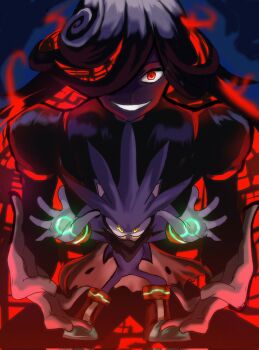 1boy 1girl alternate_design aura boots cloak evil_grin evil_smile gloves glowing glowing_eyes glowing_hand grin hair_over_one_eye highres long_hair mashkiel multicolored_hair neo_sage_(sonic) outstretched_arms red_eyes sage_(sonic) silver_the_hedgehog smile sonic_(series) two-tone_hair yellow_eyes