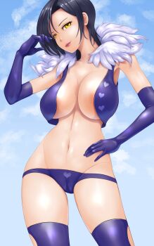 absurdres black_hair cameltoe highres merlin_(nanatsu_no_taizai) nanatsu_no_taizai ououto short_hair tagme yellow_background