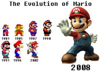 1980s_(style) 1990s_(style) 1boy donkey_kong_(series) evolution facial_hair game_console gloves hat mario mario_(series) mustache nes nintendo nintendo_64 nintendo_wii retro_artstyle overalls retro_artstyle super_mario_64 super_mario_bros._1 super_mario_bros._2 super_mario_bros._3 super_mario_sunshine super_mario_world super_nintendo super_smash_bros.