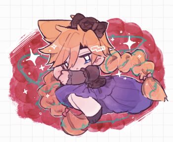 Rule 34 | 1boy, black bow, blonde hair, blue eyes, blym7oym7759061, bow, braid, chibi, chibi only, cloud strife, cloud strife (blue dress), crossdressing, crossdressing (mtf), dress, final fantasy, final fantasy vii, final fantasy vii remake, floating, hair bow, highres, long hair, male focus, official alternate costume, pink bow, puffy sleeves, spiked hair, twin braids