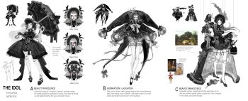 1girl absurdres black_bonnet black_dress bonnet commentary doll dress english_commentary frills goth_fashion gothic_lolita hair_ornament hairband highres lolita_fashion lolita_hairband long_hair long_sleeves original robot skirt solo teapuppp umbrella