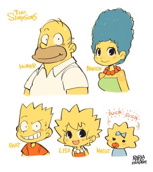 2boys 3girls animification baby bald bart_simpson blonde_hair blue_hair breasts brother_and_sister character_name colored_skin dress facial_hair family fat fat_man father_and_daughter father_and_son green_dress highres homer_simpson husband_and_wife jewelry lisa_simpson long_hair maggie_simpson marge_simpson mature_female mature_male mother_and_daughter mother_and_son multiple_boys multiple_girls necklace open_mouth pacifier pearl_necklace rariatto_(ganguri) red_dress shirt short_hair siblings smile spiked_hair strapless strapless_dress teeth the_simpsons toon_(style) tube_dress yellow_skin