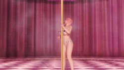 3d absurdres animated breasts dead_or_alive highres honoka_(doa) pink_hair pole_dancing tagme venus_bikini video