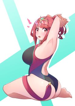 breasts highres large_breasts osora_(judithandlilith) pyra_(pro_swimmer)_(xenoblade) pyra_(xenoblade) red_eyes red_hair solo xenoblade_chronicles_(series) xenoblade_chronicles_2
