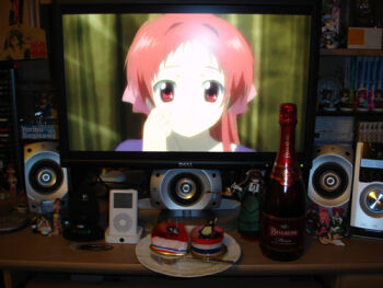 Rule 34 | 00s, 2d dating, alcohol, dell, mp3 player, food, ipod, lonely, lowres, meal, monitor, onda aka, photo (medium), rec (manga), solo, speaker, spoon, suiseiseki, wine