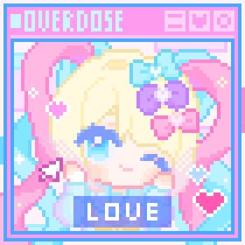 Rule 34 | 1girl, anmian ruomeng, blonde hair, blue bow, blue eyes, blue hair, blue sailor collar, blue shirt, blunt bangs, border, bow, bowtie, chibi, chinese commentary, chouzetsusaikawa tenshi-chan, commentary request, cursor, english text, hair bow, hair intakes, hair ornament, hands on own cheeks, hands on own face, happy, heart, heart hair ornament, highres, long hair, long sleeves, multicolored hair, multiple hair bows, needy girl overdose, pink background, pink border, pink bow, pink hair, pixel art, puffy long sleeves, puffy sleeves, purple bow, sailor collar, school uniform, serafuku, shirt, solo, twintails, upper body, wavy hair, yellow bow, yellow bowtie