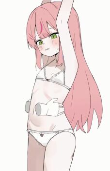 1girl animated arms_up blush bow bow_bra bow_panties bra center-flap_bangs closed_mouth disembodied_hand double-parted_bangs green_eyes hanako_nana hands_on_another&#039;s_stomach just_0012 loli long_hair multicolored_hair navel panties parted_lips pink_hair stellive stomach straight_hair streaked_hair string_bra sweat tagme underwear video virtual_youtuber white_bra white_panties