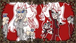 2girls angel animated arm_up chibi dancing demon_girl halo horizontal_pupils jumping multiple_girls odayaka spinning tagme tail tententengokujigokugoku_(aiobahn) video