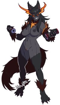 1girl 2018 abs animal_ear_fluff animal_ears artist_name black_hair black_nipples black_sclera breasts colored_nipples colored_sclera colored_skin commentary completely_nude dog_ears dog_girl dog_tail english_commentary exercising full_body furry furry_female grey_skin grin hellhound_(monster_girl_encyclopedia) large_breasts lilirulu long_hair looking_at_viewer monster_girl monster_girl_encyclopedia monster_girl_encyclopedia_ii muscular muscular_female muscular_legs neck_fur nipples nude open_mouth pussy red_eyes simple_background smile solo sweat tail transparent_background uncensored weight weightlifting