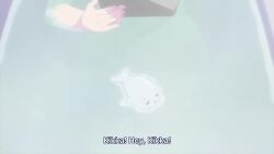 1boy 1girl animated anime_screenshot bath bathroom bathtub blue_eyes breasts collarbone completely_nude covering_breasts covering_privates father_and_daughter glasses groin highres large_breasts makuzawa_kikka megami_no_cafe_terrace navel nude red_hair sidelocks sound stomach subtitled tablet_pc tagme thighs video water wet wet_clothes