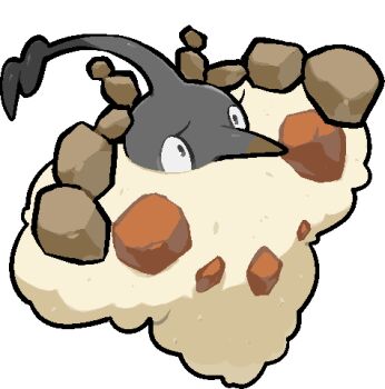 commentary_request eyelashes full_body gen_4_pokemon kawaanago lowres nintendo no_humans pointy_nose pokemon pokemon_(creature) pokemon_focus rock solo transparent_background wormadam wormadam_(sandy)