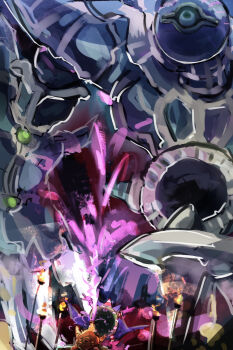 black_illusion_ritual cape claws duel_monster extra_eyes hatano_kiyoshi highres monster relinquished summoning thousand-eyes_idol yu-gi-oh!