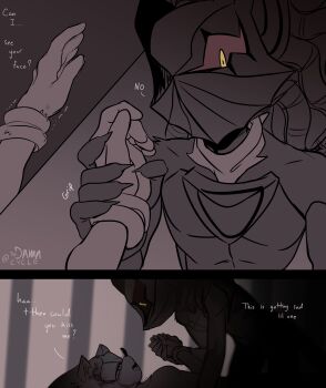 2boys absurdres after_rape furry furry_male furry_with_furry highres holding_hands infinite_(sonic) mask multiple_boys pectorals sega sonic_(series) sonic_the_hedgehog toned toned_male toodamncycle yaoi yellow_eyes