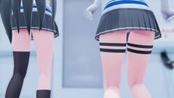 2girls 3d animated arm_support dildo french_kiss hands_on_another&#039;s_shoulders isokaze_(kancolle) kantai_collection kaotaro12 kiss multiple_girls recording room_you_can&#039;t_get_out_of_unless_you_x_(meme) school_uniform serafuku sex_toy sound strap-on table tagme urakaze_(kancolle) video viewfinder yuri