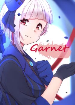 2girls asymmetrical_gloves awoke_(love_live!) back-to-back black_gloves blue_gloves blue_hat blue_jacket closed_mouth commentary_request gloves haruna_miyabi hat highres jacket link!_like!_love_live! looking_at_viewer love_live! mini_hat mismatched_gloves multicolored_hair multiple_girls murano_sayaka out_of_frame pinstripe_jacket pinstripe_pattern red_hair red_streaks short_hair smile solo_focus split_mouth streaked_hair teeth three-quarter_sleeves thumbnail_collage tilted_headwear upper_teeth_only virtual_youtuber white_hair yugiri_tsuzuri