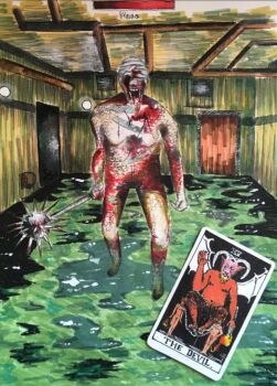 bandages bandaid bandaid_on_face blood cry_of_fear fat mace_(cry_of_fear) open_mouth