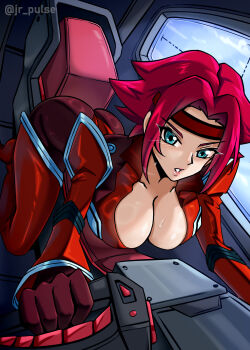 1girl absurdres ass blue_eyes breasts cleavage code_geass highres jrpulse kouzuki_kallen large_breasts red_hair solo